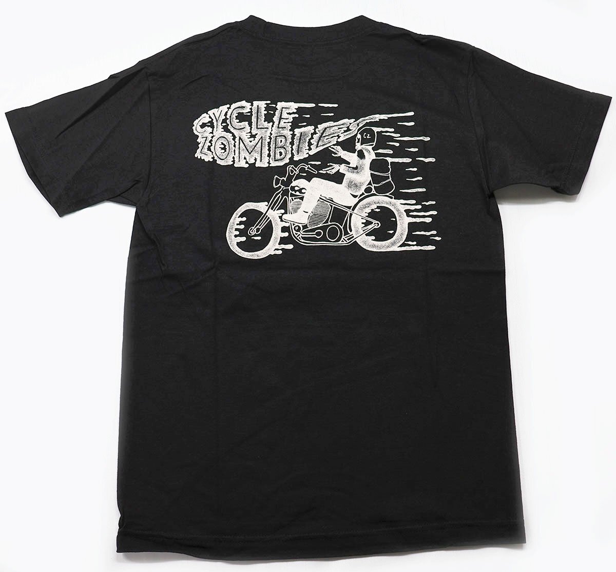 CYCLE ZOMBIES (サイクルゾンビーズ) CREW NECK TEE / スカルライダー クルーネックTシャツ 未使用品 ブラック × ホワイト size S拍卖