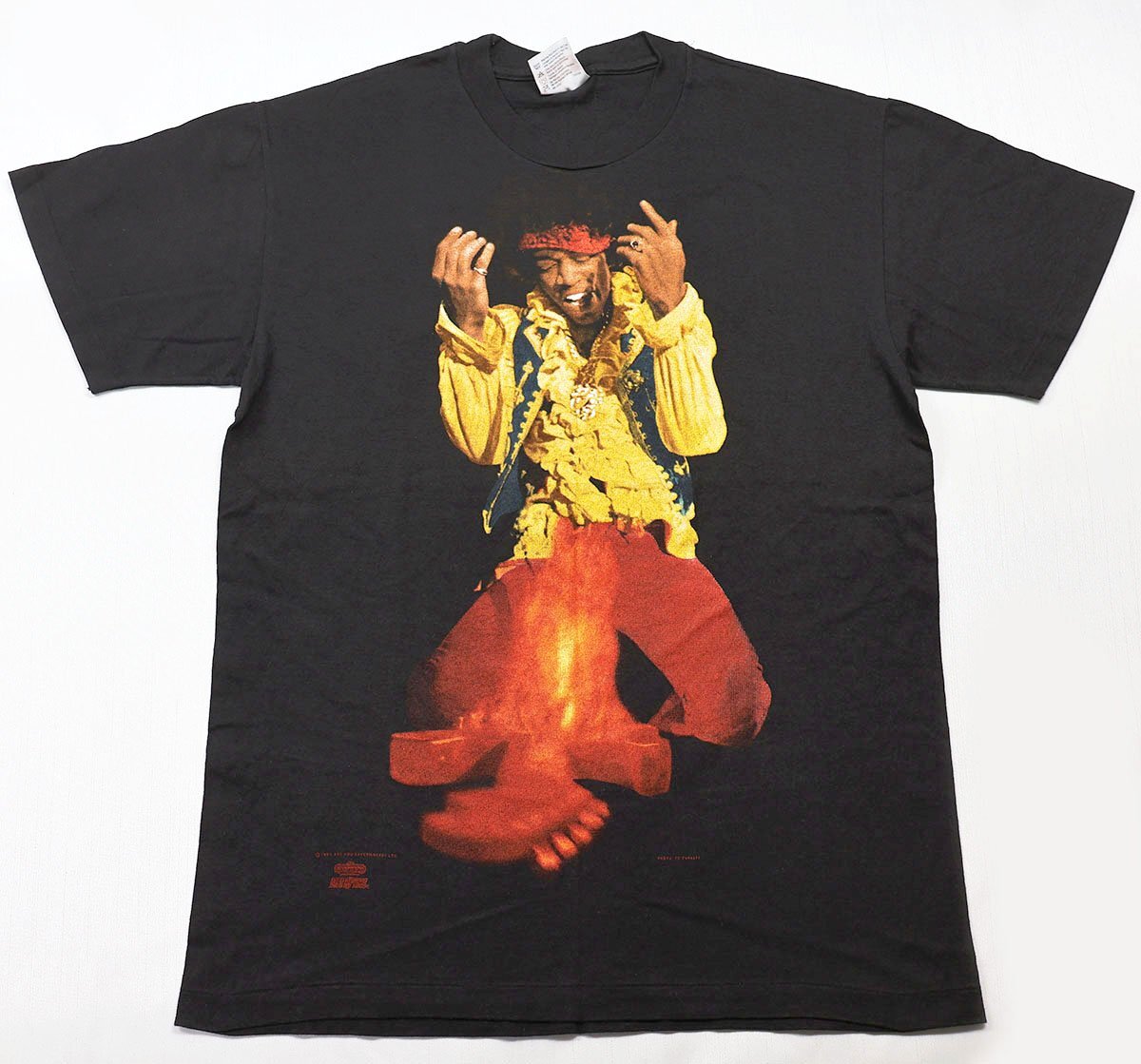 Hanes (ヘインズ) '91 ULTRAWEIGHT ROCK TEE - Jimi Hendrix - / ジミ・ヘンドリックス ロックTシャツ 美品 ブラック size M / ロックT拍卖