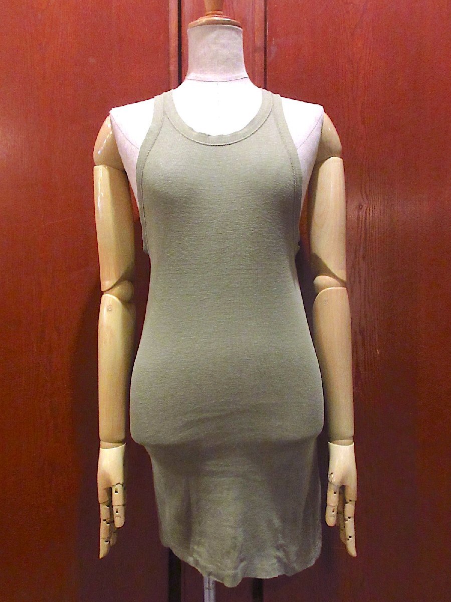 ビンテージ40’s●U.S.ARMYコットンタンクトップオリーブグリーン●250517m6-m-tktpミリタリーインナートップスメンズ古着拍卖