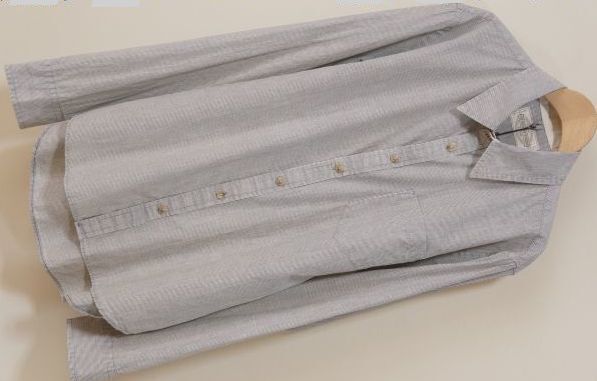 C667 即決 未使用 goa ゴア THE UNION FOR WORKERS 洗い加工 細ストライプシャツ S 長袖 クリックポスト拍卖