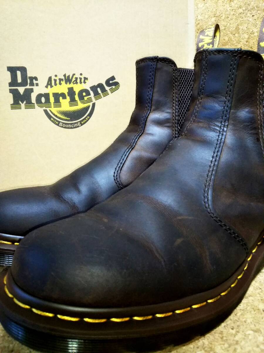 【Dr.MARTENS】ドクターマーチン 2976 YS チェルシーブーツ UK7 (26cm ) サイドゴアブーツ イエローステッチ クレイジーホース【箱付き】拍卖