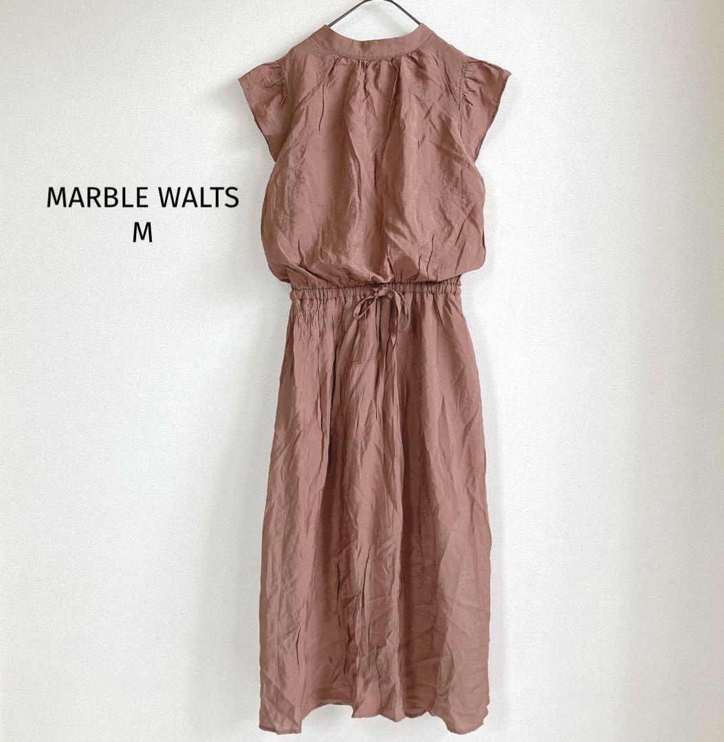 MARBLE WALTS ワンピース【M】茶 フレンチスリーブ フリル拍卖