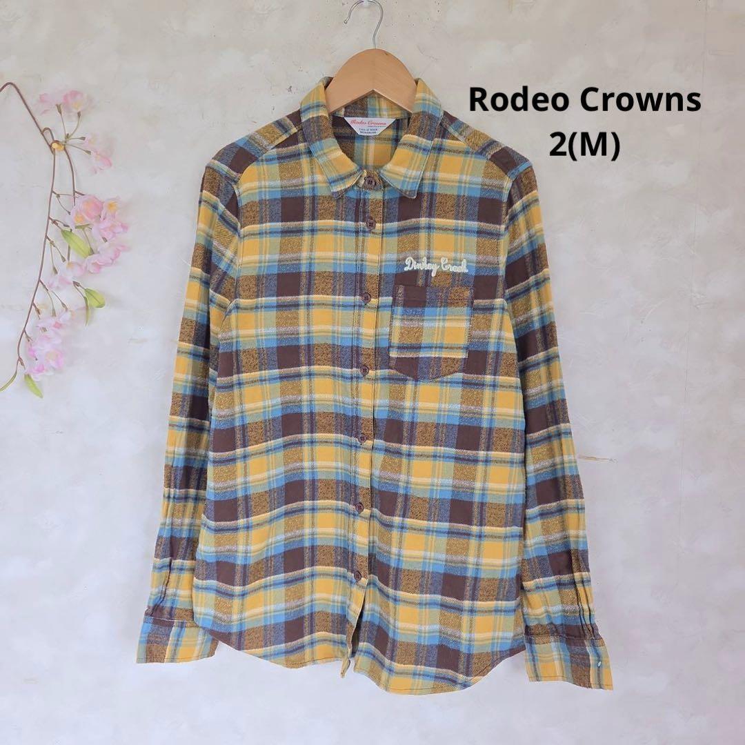 ロデオクラウンズ シャツ【2】チェック カジュアル イエロー系拍卖