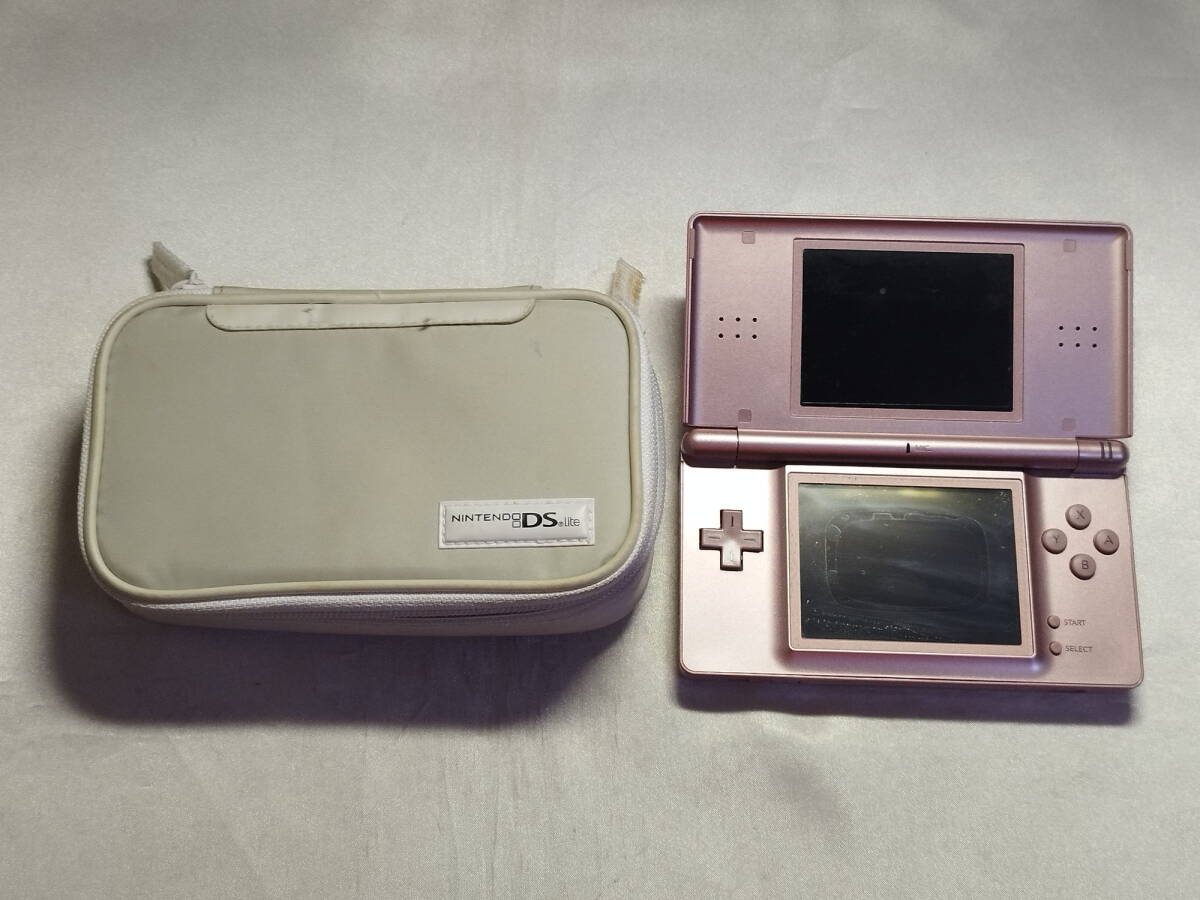中古品 ニンテンドーDSハード ニンテンドーDS Lite本体 メタリックロゼ 本体単品/DSlite用ポーチ付き拍卖