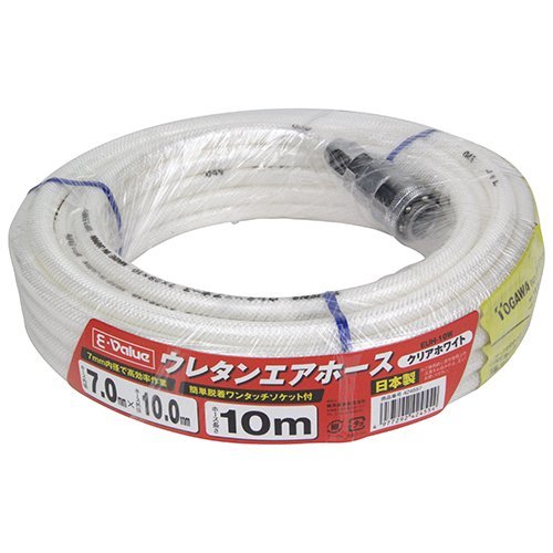 藤原産業 E-Value ウレタンエアホース 10m EUH-10W エアーホース エアー ホース 内径7.0mm×外径10.0mm 7mm内径で効率の良い作業拍卖