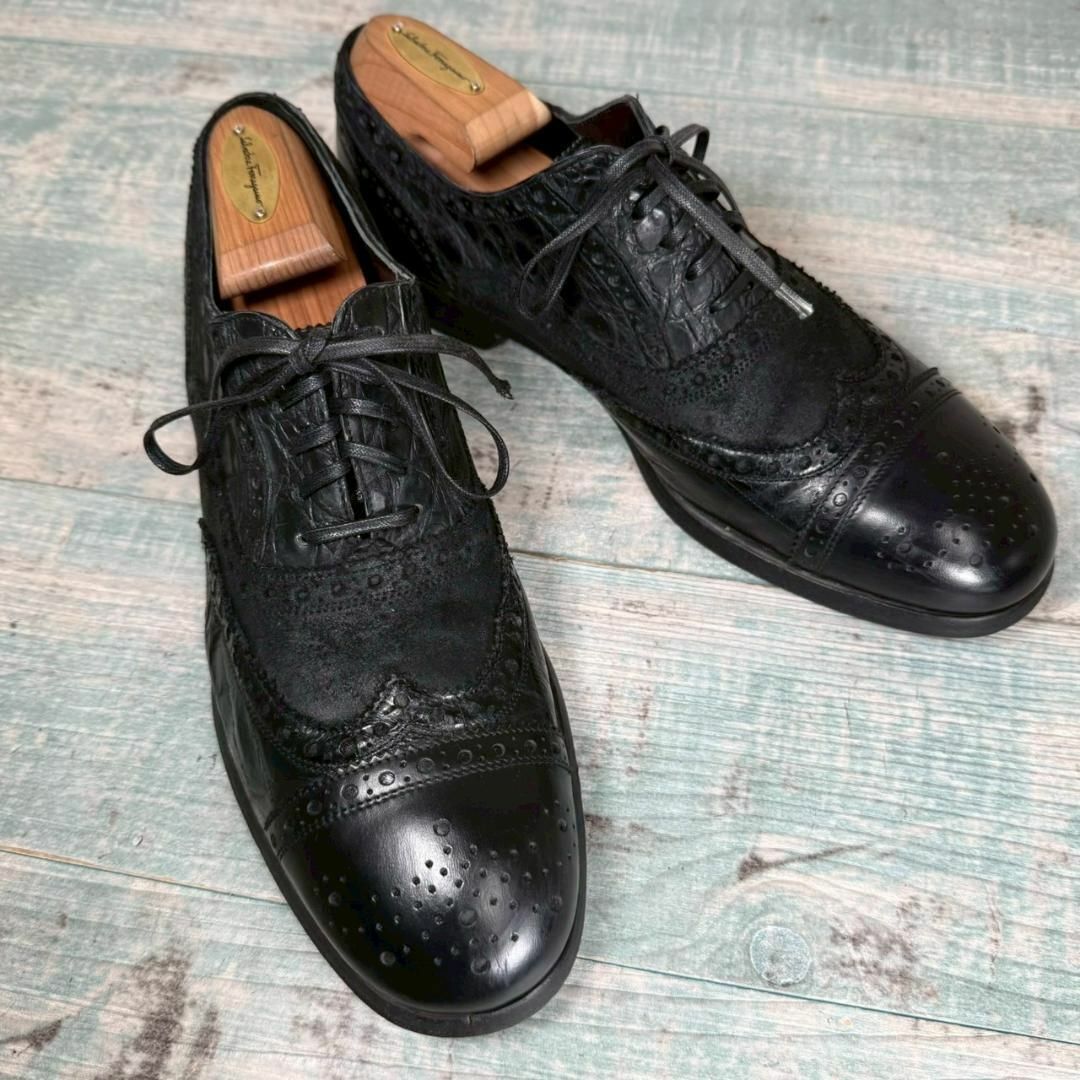 美品 DOLCE&GABBANA クロコダイル レザー シューズ 8拍卖