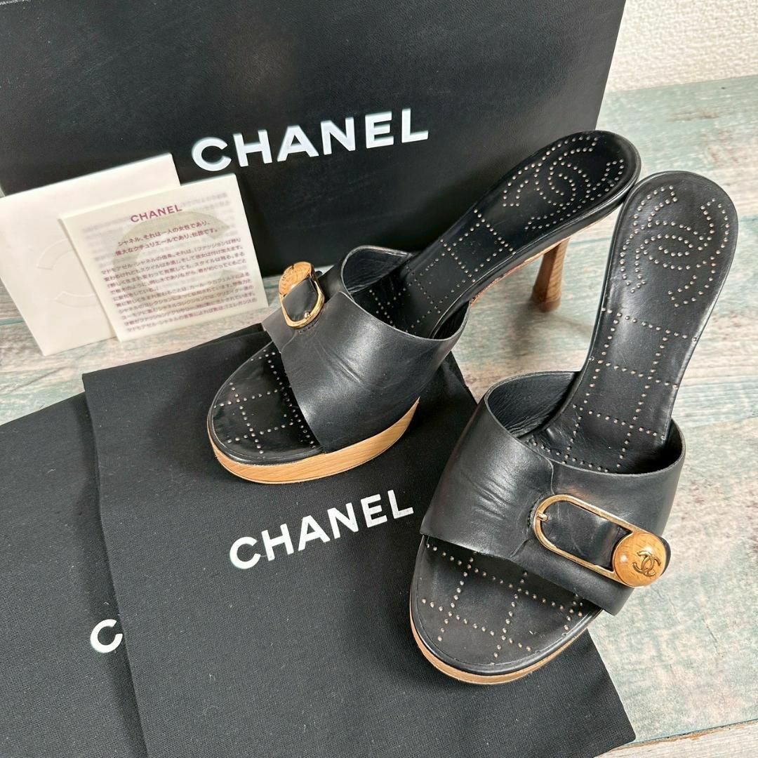 新品仕上げ済 CHANEL ココマーク ミュール 37拍卖