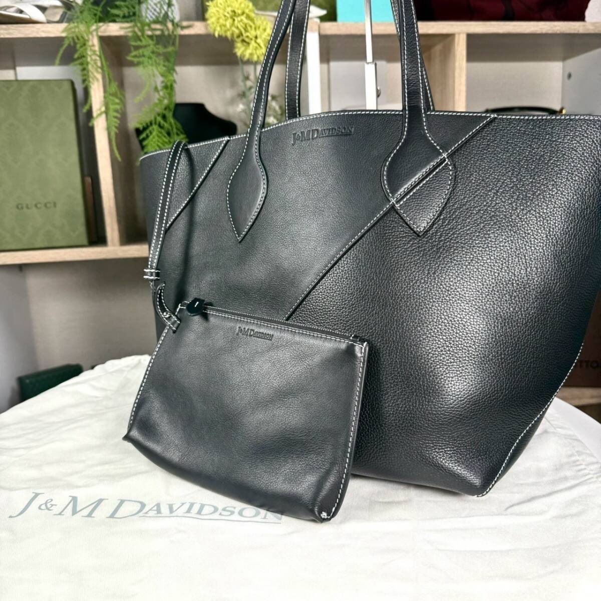 新品 J&M DAVIDSON 名作 メイポール オールレザー トート 大容量拍卖