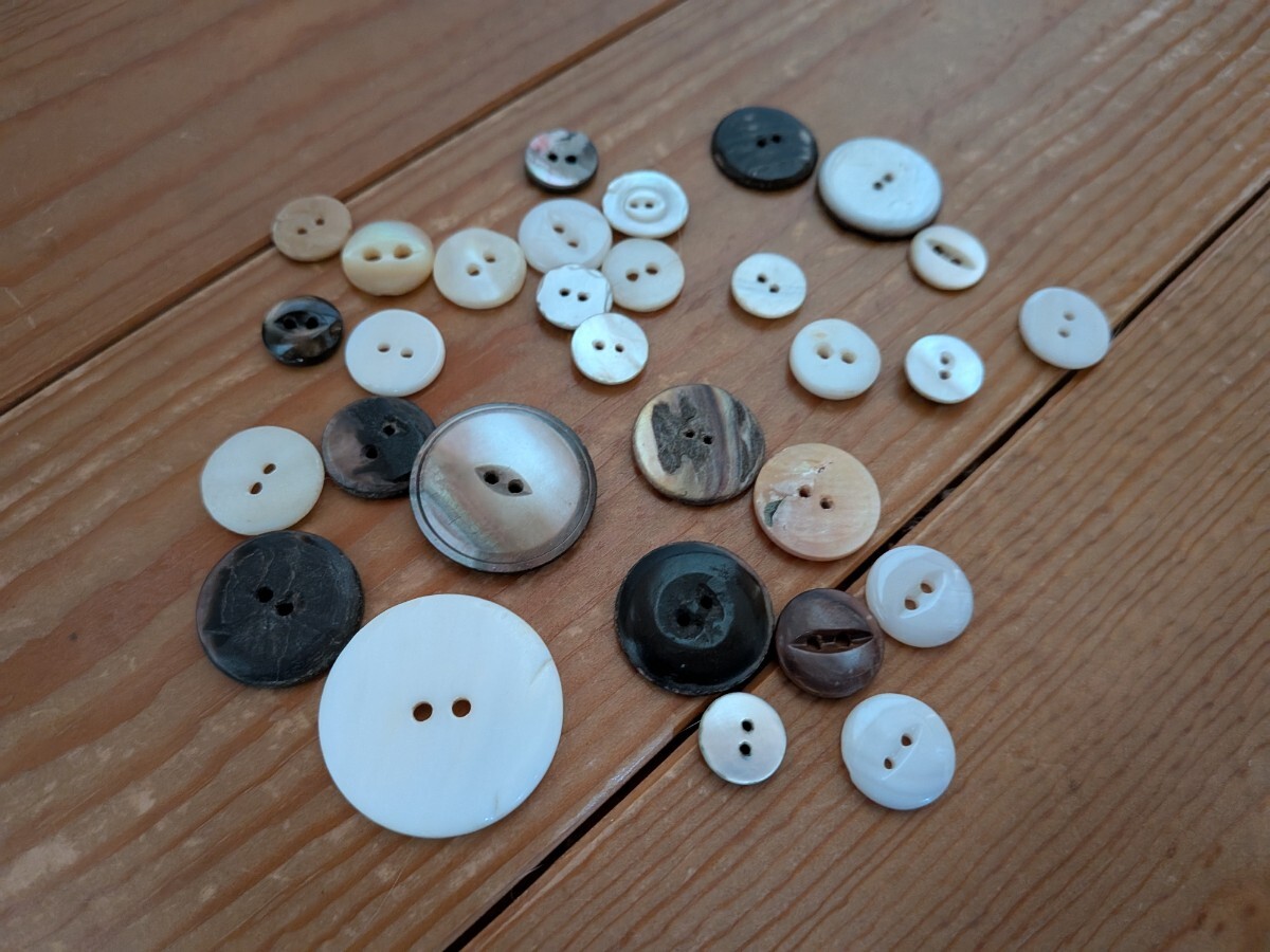 ビンテージ/シェルボタン/30個set/猫目/貝ボタン/vintage拍卖
