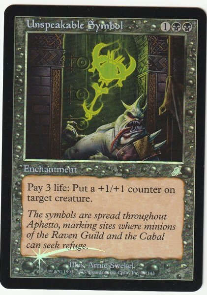 SCG Foil 語られざる印/Unspeakable Symbol 英語1枚拍卖