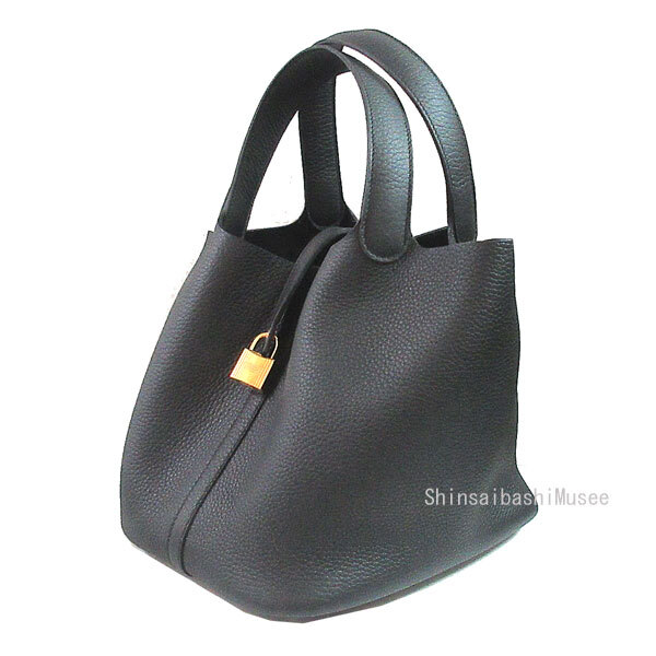 ≪新品≫HERMES エルメス ピコタン カデナロック 22 MM 黒 ブラック Noir トリヨンクレマンス ゴールド金具 W刻印拍卖