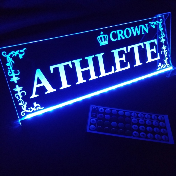 クラウン アスリート③ リモコン付 フルカラーLED アクリルプレート トヨタ TOYOTA パーツ ステッカー ライト 17 18 200 210 220 前期 後期拍卖