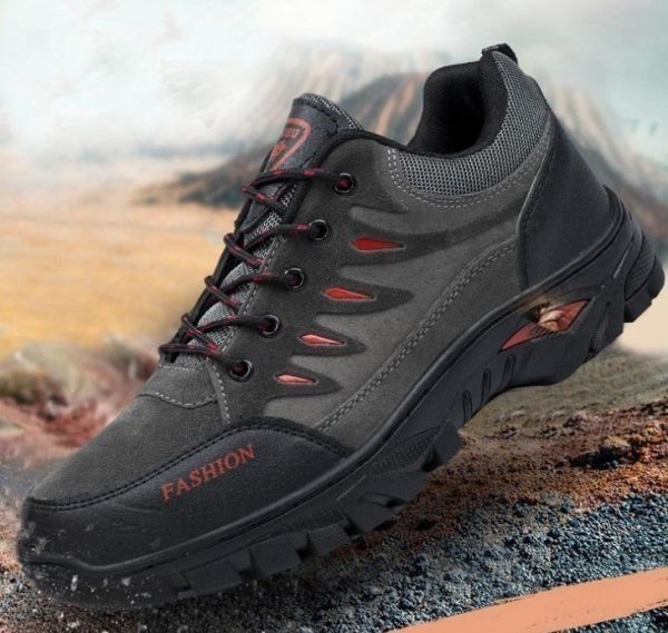 靴 【26.5cm】【灰】 マウンテン メンズ アウトドアシューズ 登山靴 ハイキング キャンプ スポーツ ウォーキング スニーカー拍卖