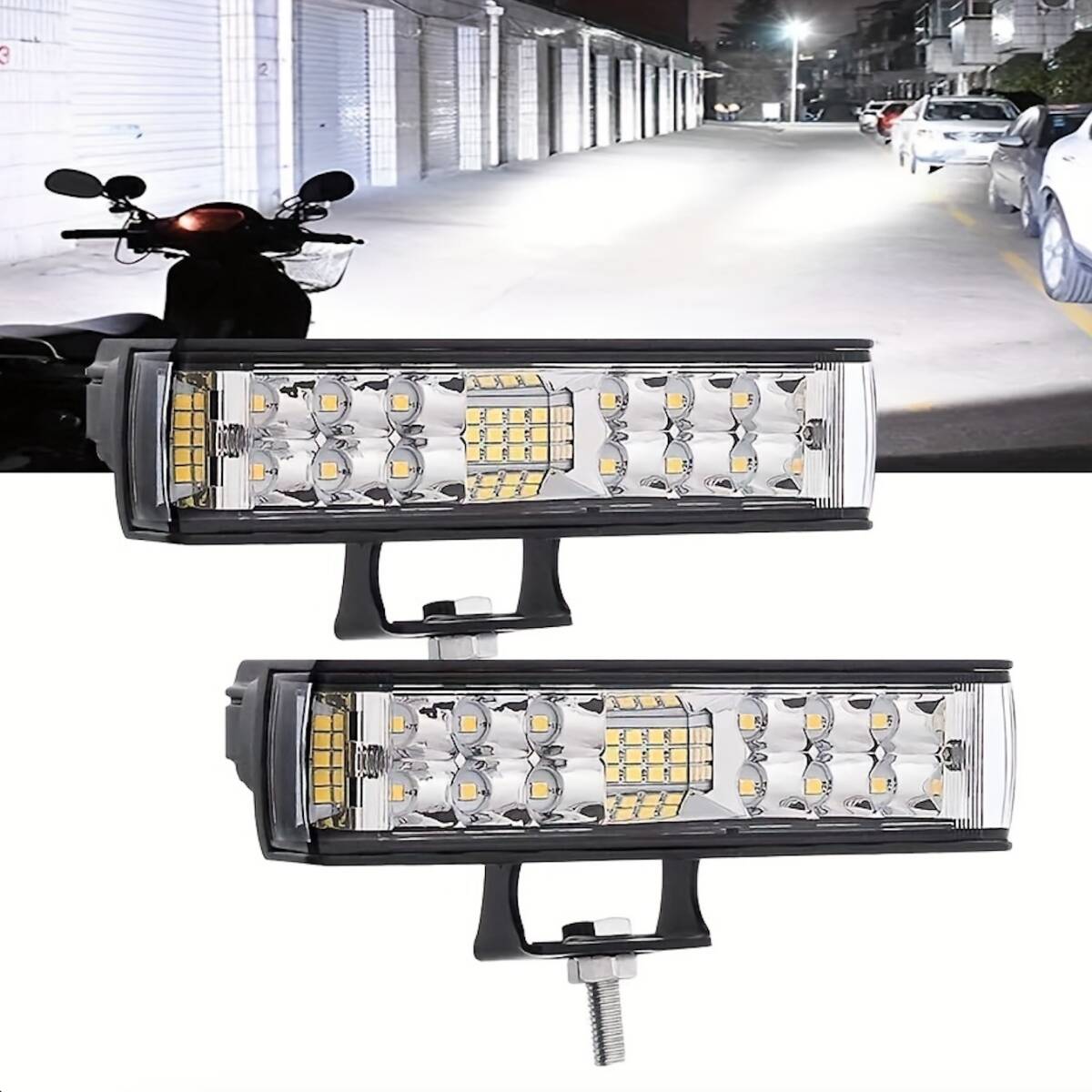2個セット LEDヘッドライト 15cm ホワイト 白 車用 トラック 102W 3000lm LEDライトバー ランプ 防水 明るい 12V スポットライト t2384拍卖
