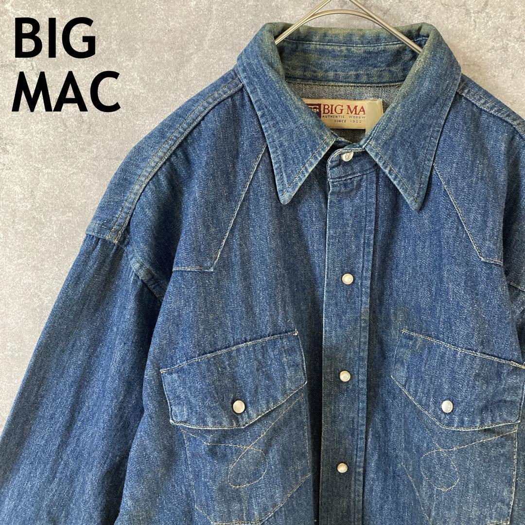 BIG MAC デニムシャツ ウエスタン 長袖 パールボタン XLメンズ相当拍卖