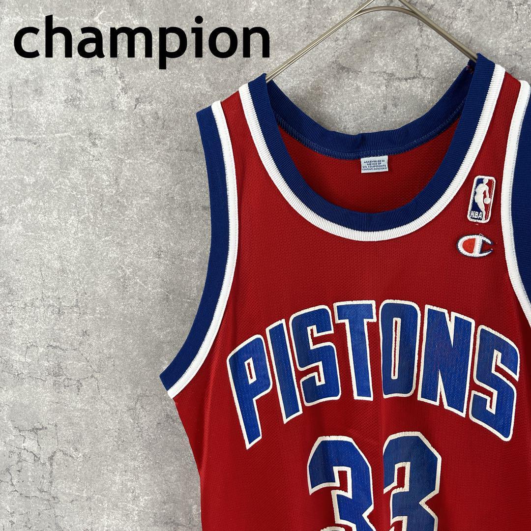 Champion Pistons 90sユニフォームHILL 33 サイズ36拍卖