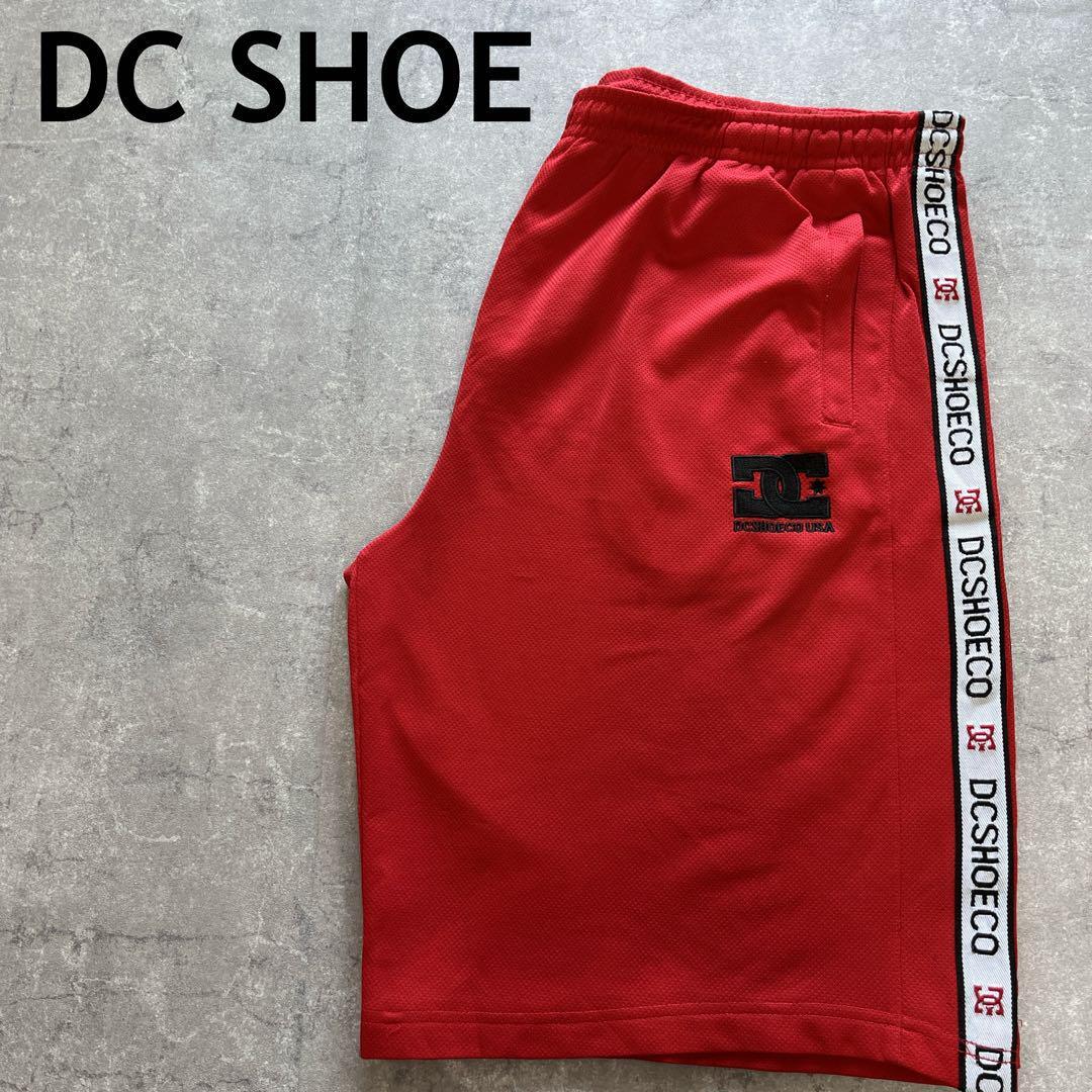 DC SHOE 赤 ロゴ入りショートパンツ ジャージ スケーターXL以上相当拍卖