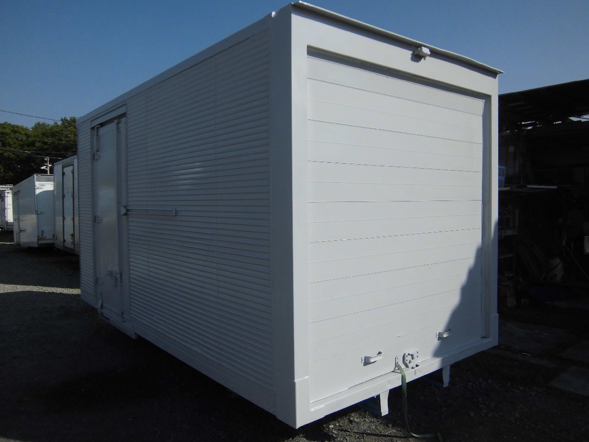 仕上げ済み!まさにバイクガレージ!便利なシャッタードア!!スライド横扉!倉庫物置用 3トンロングワイドコンテナ拍卖