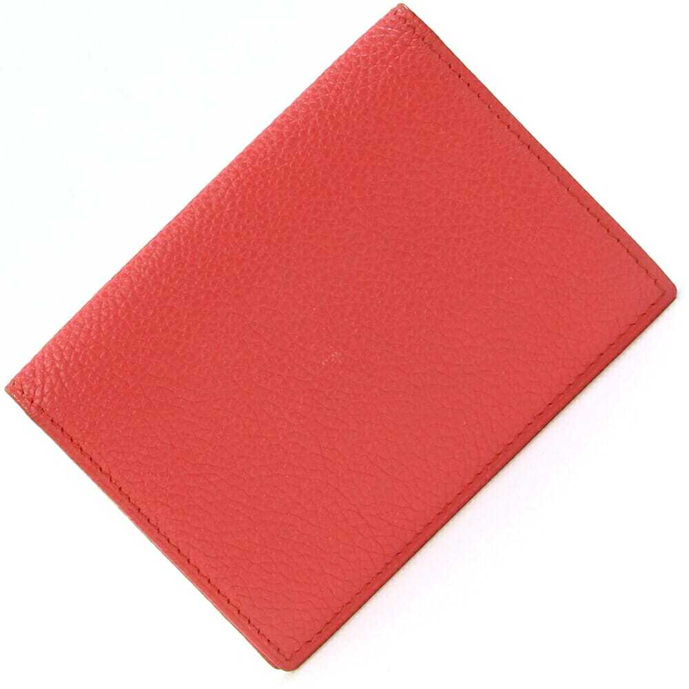 モラビト 名刺入れ レッドオレンジ レザー 中古 カードケース ビジネス パスケース レディース拍卖