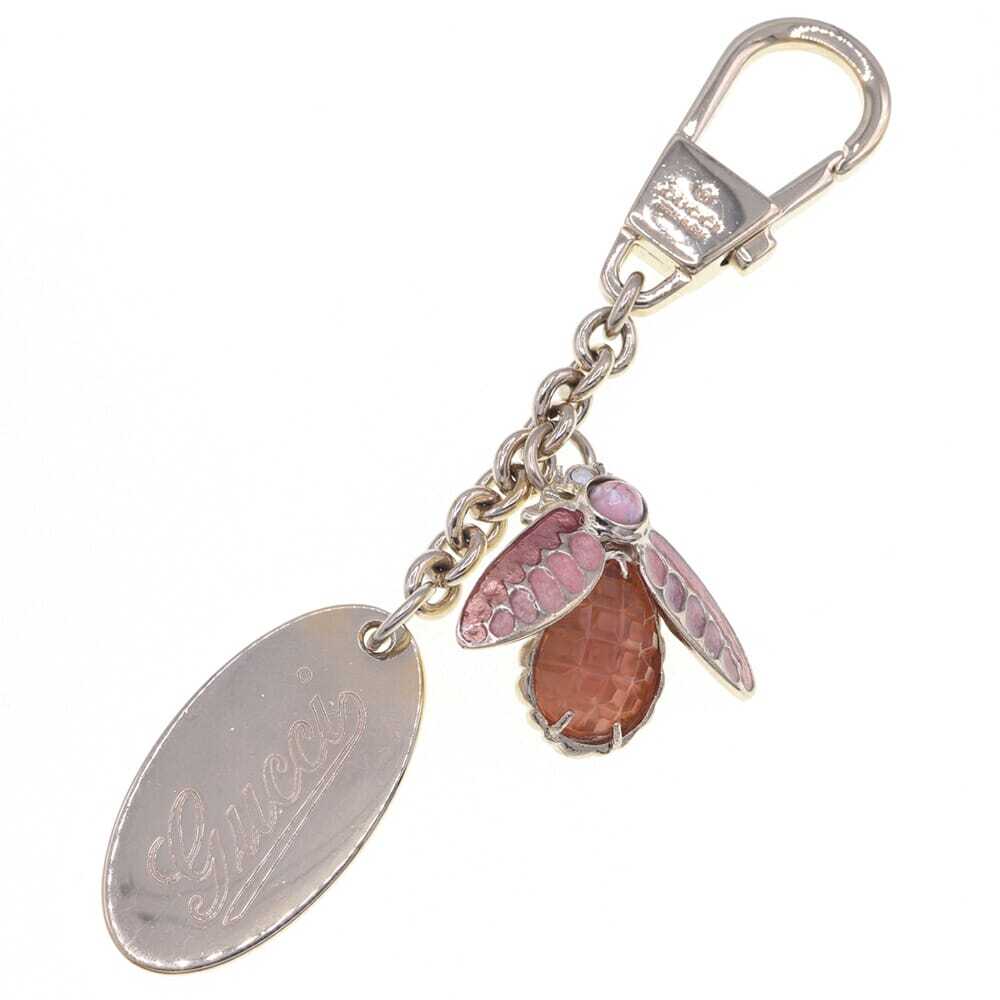 グッチ キーホルダー Bee ピンク系 ゴールド メタル 中古 キーリング バッグチャーム ビー ハチ 蜂 レディース拍卖