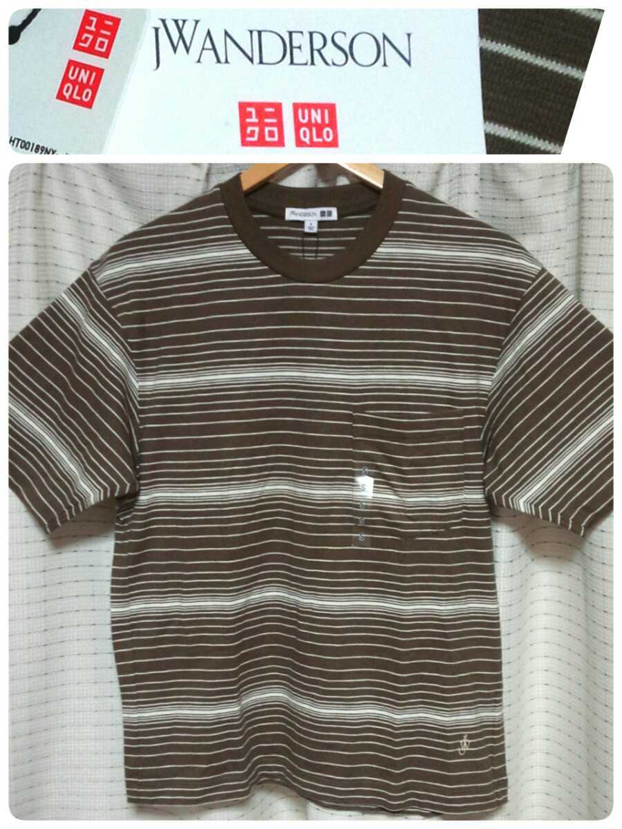 SALE!! ボーダーTシャツJW ANDERSON ユニクロ ユー JWアンダーソンU NIQLO UポケTポケット付きS新品OliveオリーブCOTTON100%綿100%コットン拍卖