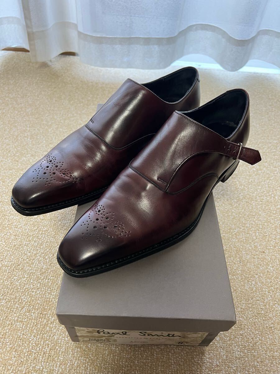 Paul Smith MONK SHOE 色:BURGUNDY サイズ:8F 英国製 ポールスミス 革靴 レザーシューズ ビジネスシューズ拍卖