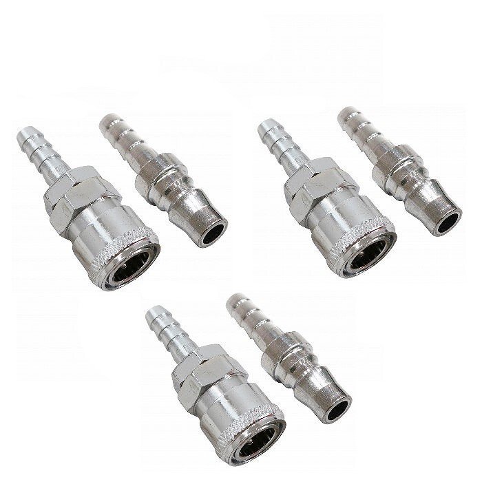 3個セット 雄雌 ハイカプラ タケノコ ソケット 外径 9mm エアー ホース エア 工具 ワンタッチ カプラー プラグ 1/4 オス メス拍卖