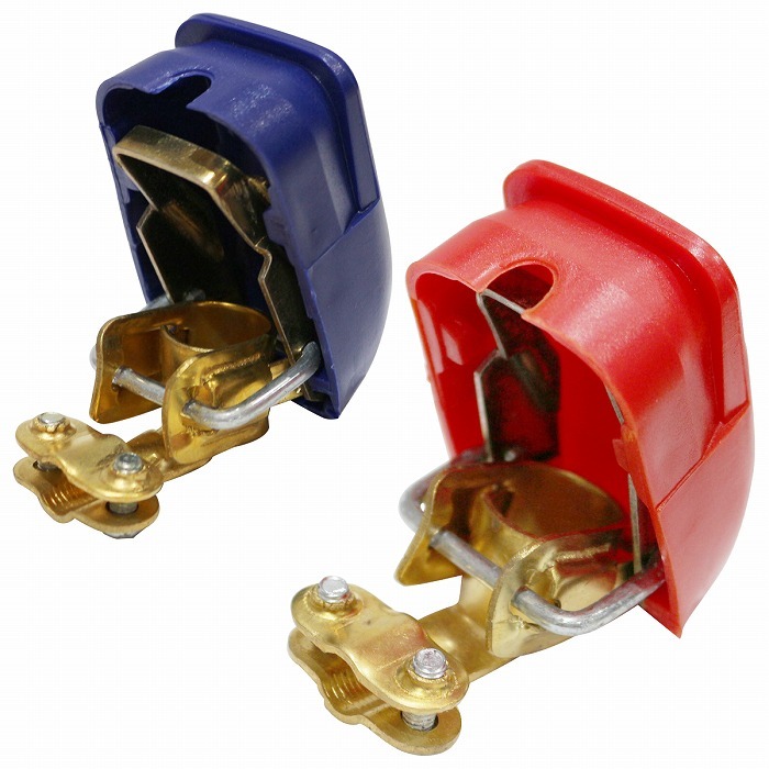 ワンタッチ式! エレキバッテリーターミナル 2個セット 脱着簡単 ワニ口クリップ エレキバッテリー取外し 車 カー用品 バス釣り イカ釣り拍卖