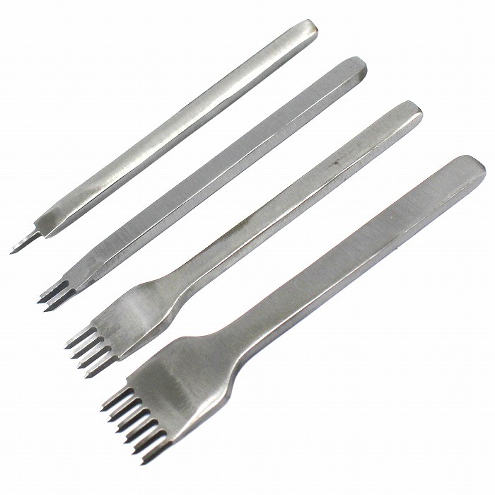 【送料220円】菱目打ち 3mm ピッチ 4本 セット レザークラフト 道具 工具 革製品 皮革 ハンドメイド 縫い穴 手芸 菱目 打ち 用拍卖