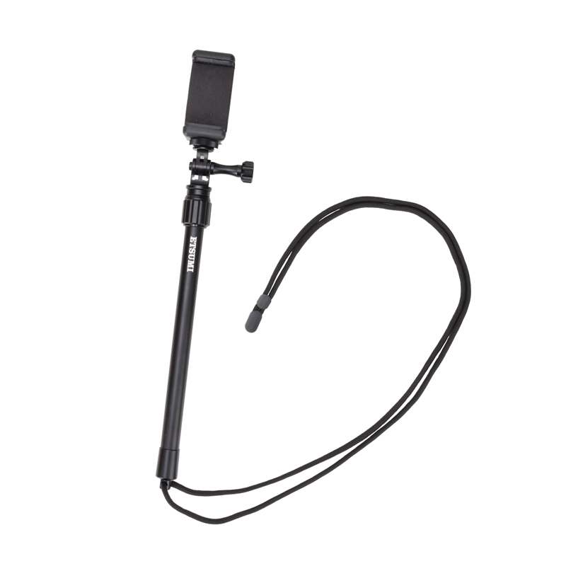 【訳あり・未使用品】エツミ スマホ撮影サポート アシストポール ネックストラップつき■ 自撮り棒■縮長28cm 伸長46cm■スマホホルダー付拍卖