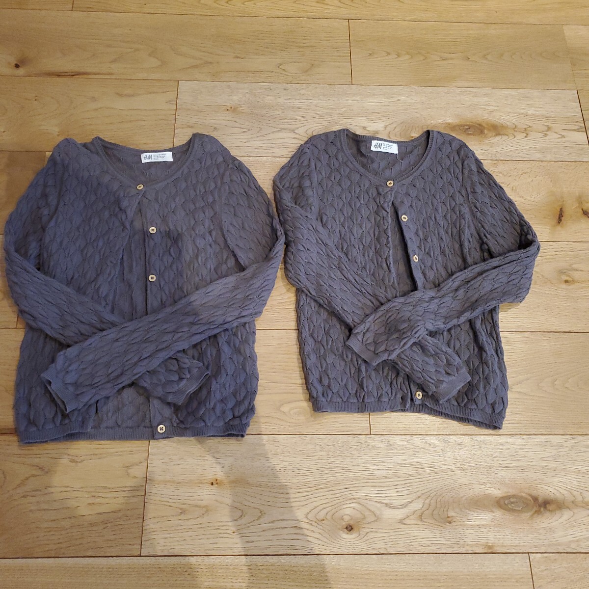 ★双子★ H&M サマーニットカーディガン 美品 チャコールグレー拍卖