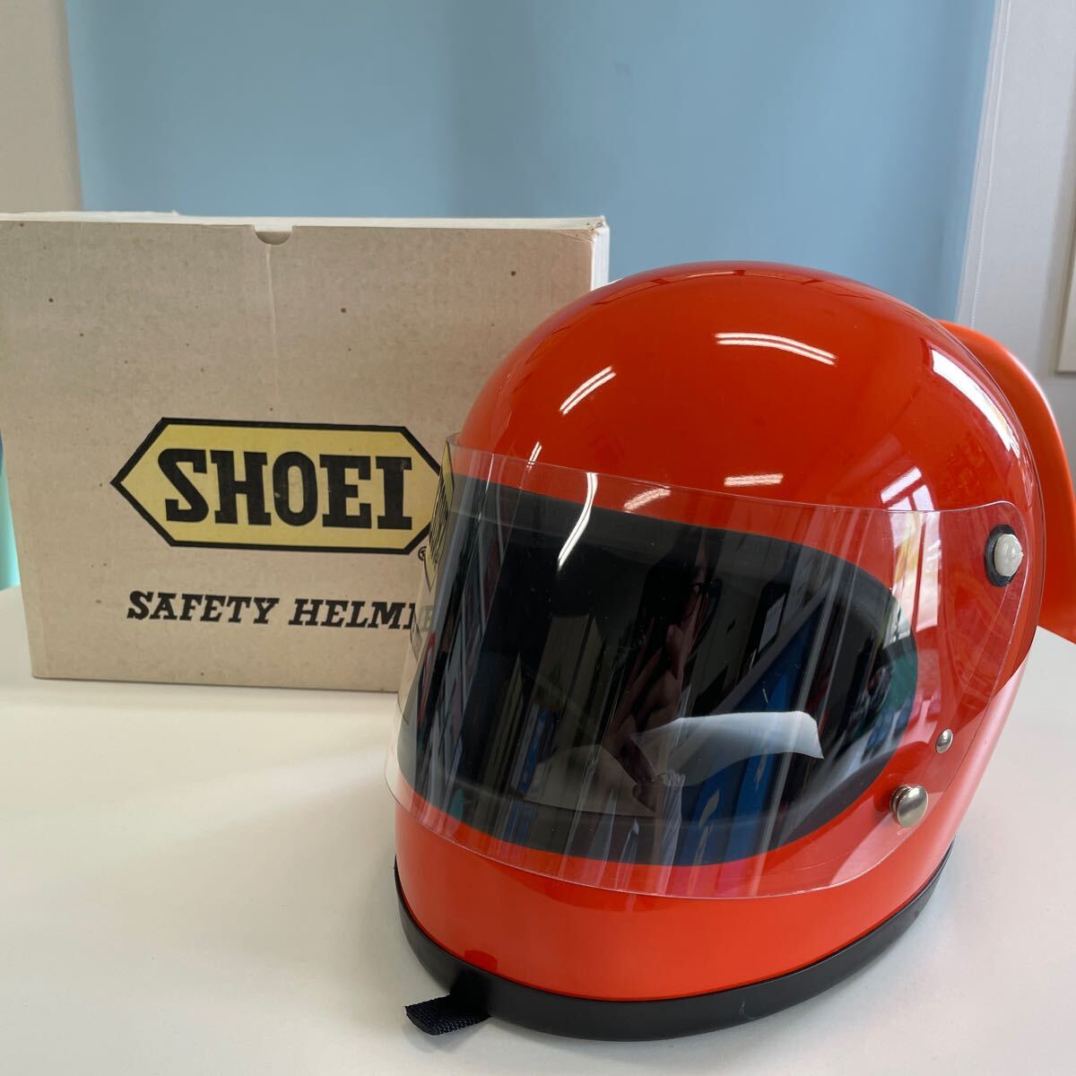 SHOEI S-12 オレンジビンテージヘルメット BHVシールド付き拍卖