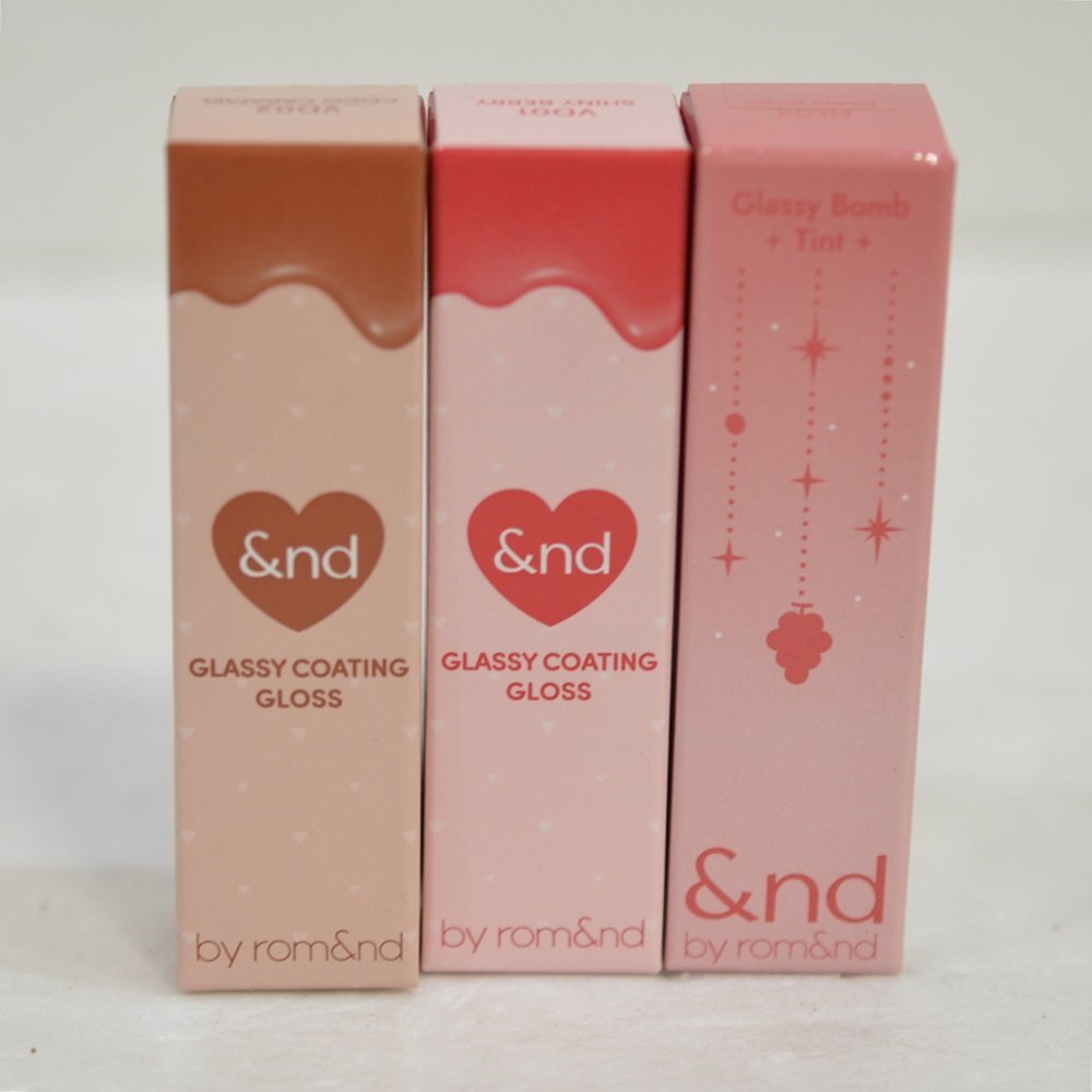 HO1 未開封 アンドバイロムアンド グラッシーコーティンググロス&グラシーボム ティント HL03 モモグレープなど 3本セット拍卖