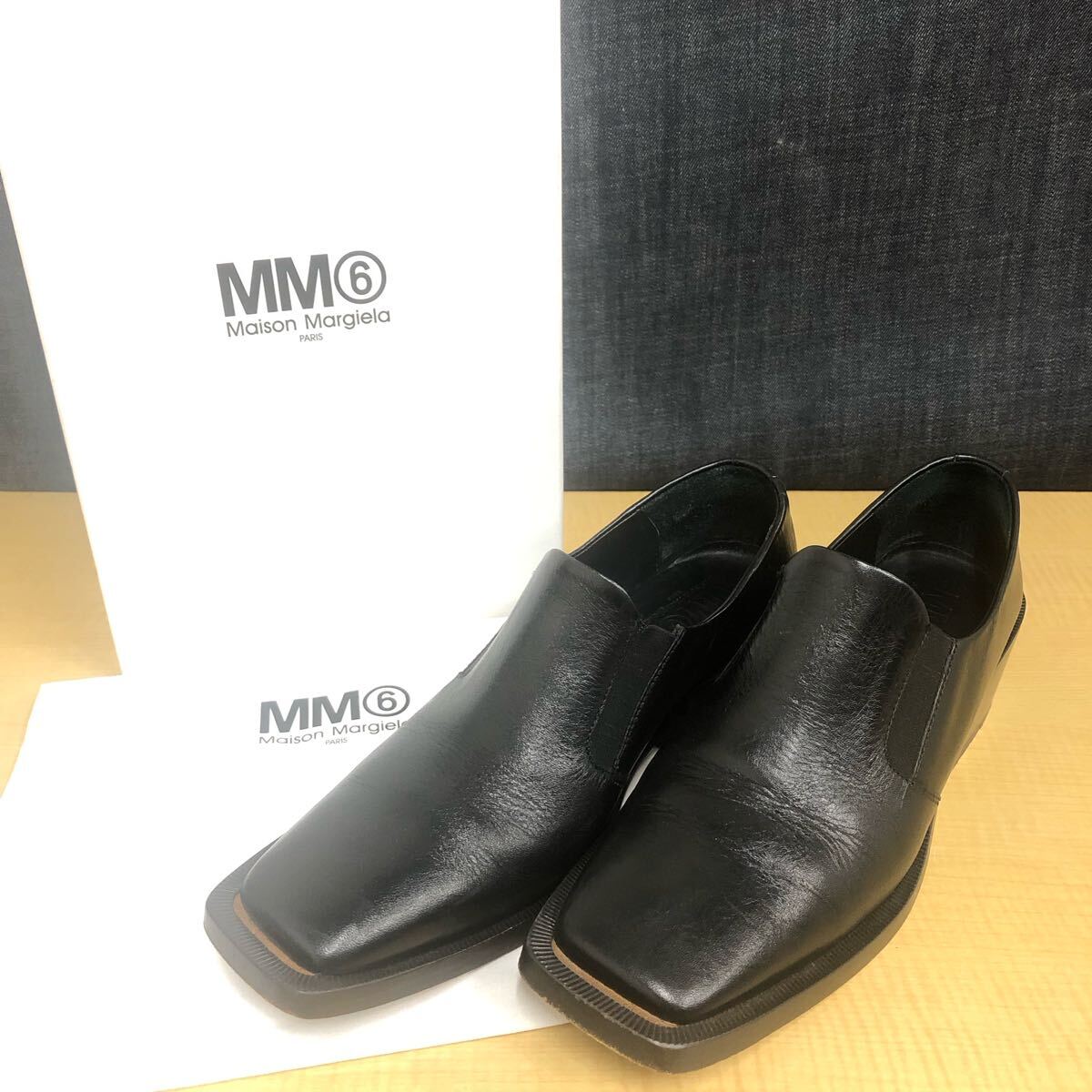 箱付き★【MM6】エムエムシックス★ローファー サイズ37 ブラック S40WR0082 05拍卖