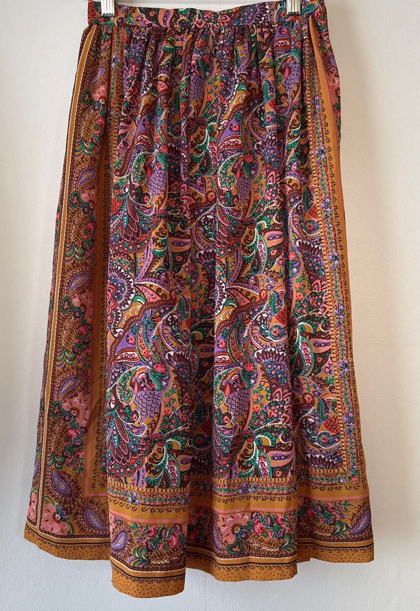 昭和レトロ ペイズリー柄 スカート 花柄 古着拍卖