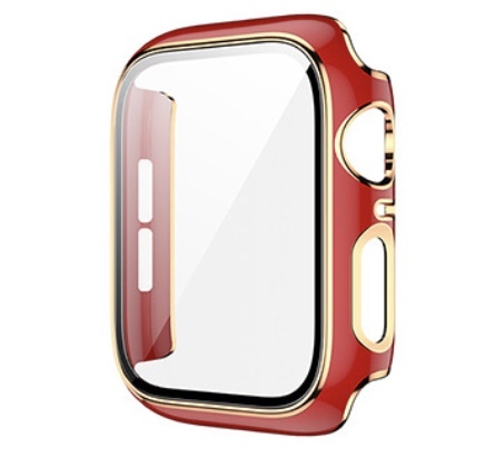 【アップルウォッチカバー/レッド×ゴールド/44mm用】フルカバーケース 1個 Apple Watch 全面保護 耐衝撃 Series5 Series4 Series6 SE拍卖