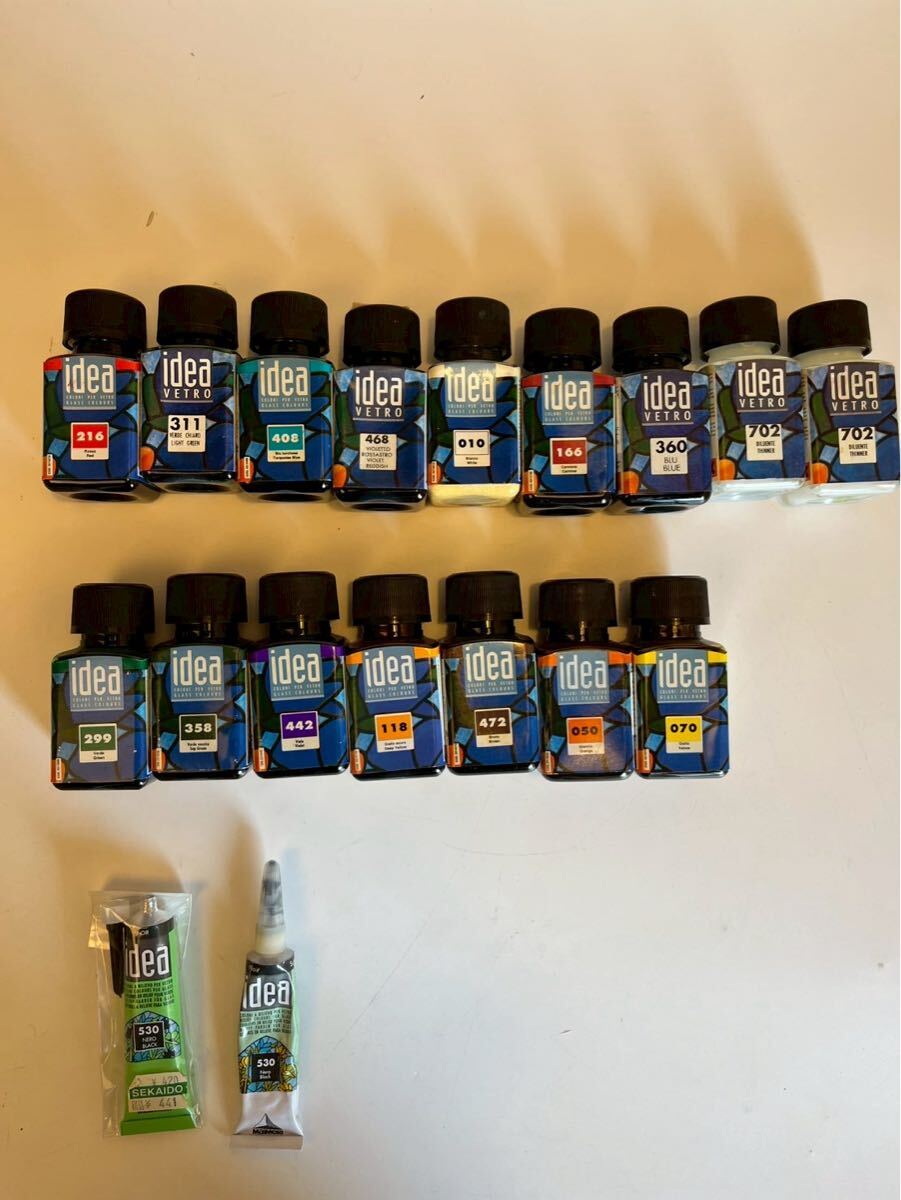 マイメリ idea グラスカラー ステンドグラス 絵の具 塗料 ペイント コレクション 絵画 食器 絵付け 陶磁器 拍卖