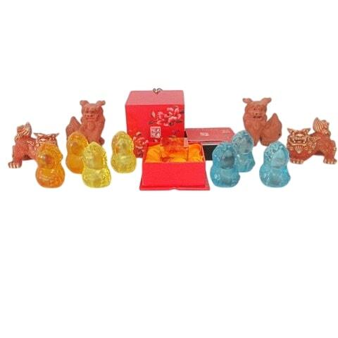 ★12点★ 琉璃工房 (台湾) LIULI 等 置物 まとめ ガラス工芸 花 キューブ モチーフ 陶芸 獅子 シーサー拍卖