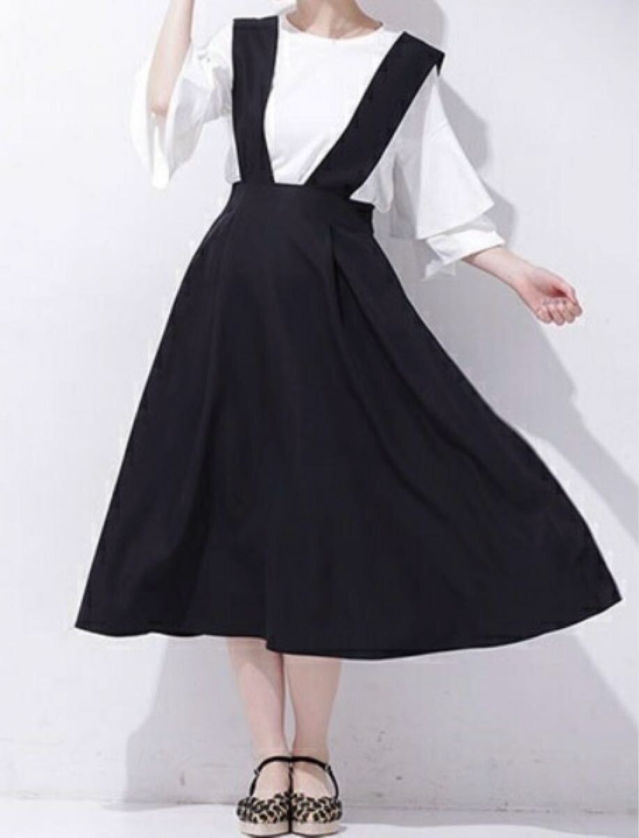 再↓秋★nano universeナノユニバース★人気ジャンパースカート ブラック拍卖