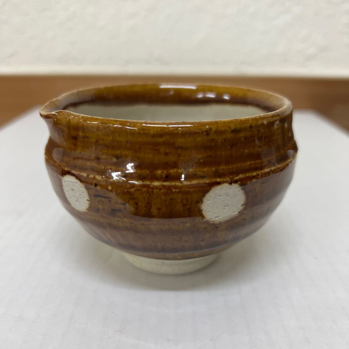 新品未使用 南楽窯 すり鉢 飴釉 水玉模様 片口拍卖