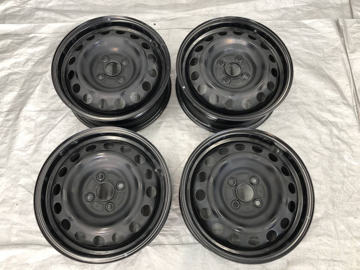 ☆□□2505-87 NHP10 AQUA アクア 後期 純正スチール 鉄ホイール 15インチ 5.5J +45 PCD100 4穴 4本セット ヴィッツ ヤリス 軽自動車流用等拍卖