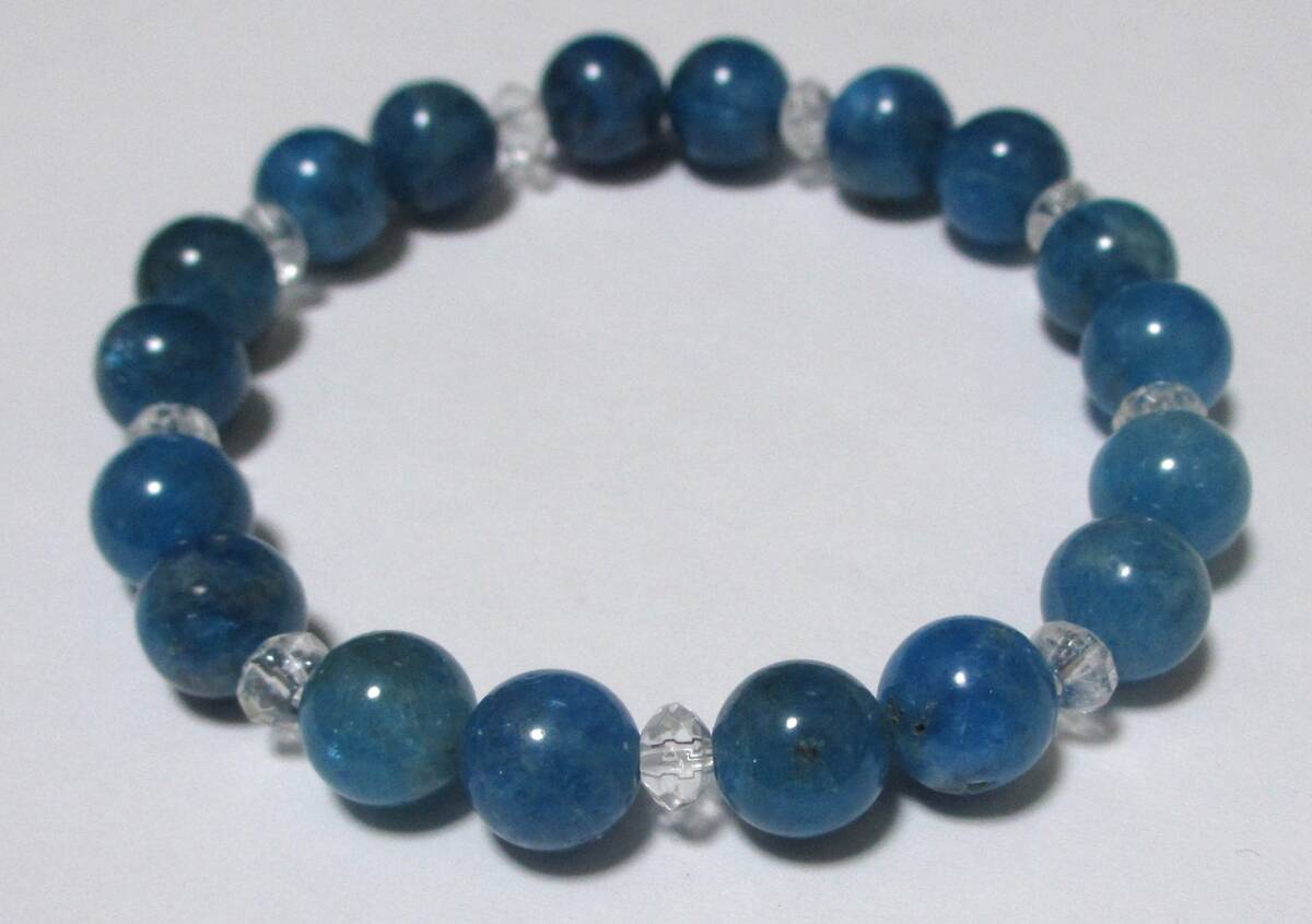 bzg■天然石ブレスレット■ アパタイト&水晶 1拍卖