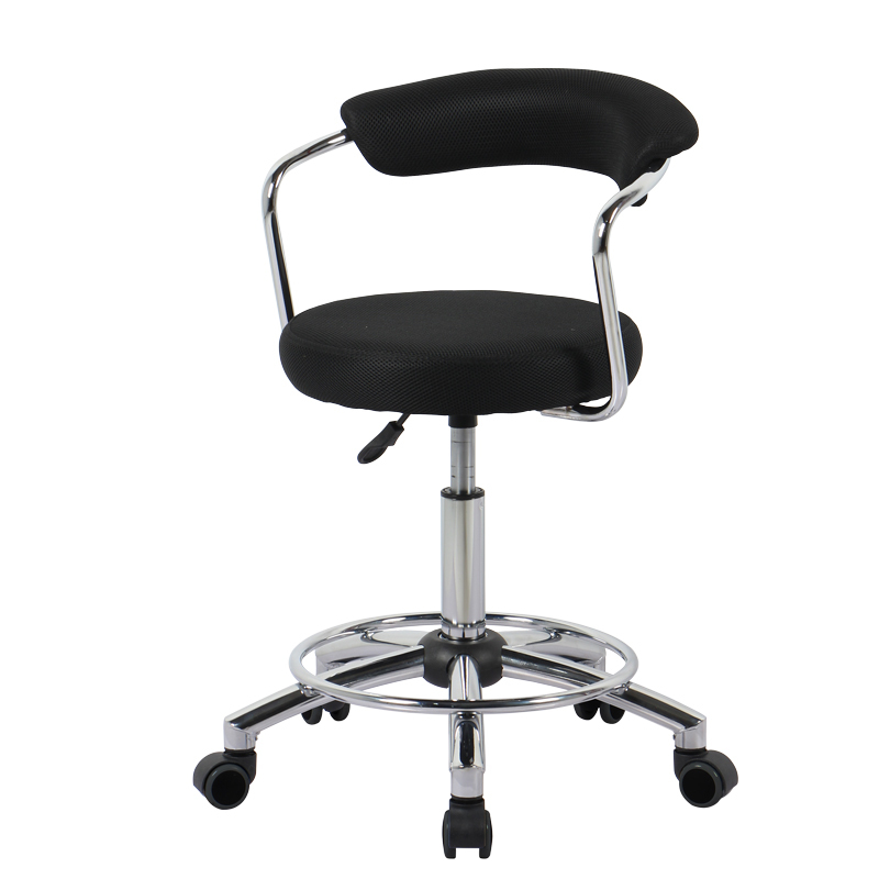 デスクチェア 肘付き 回転式 キャスター移動 昇降式 ワークチェア オフィス 丸椅子 メッシュ ブラック H-1080 MBK拍卖