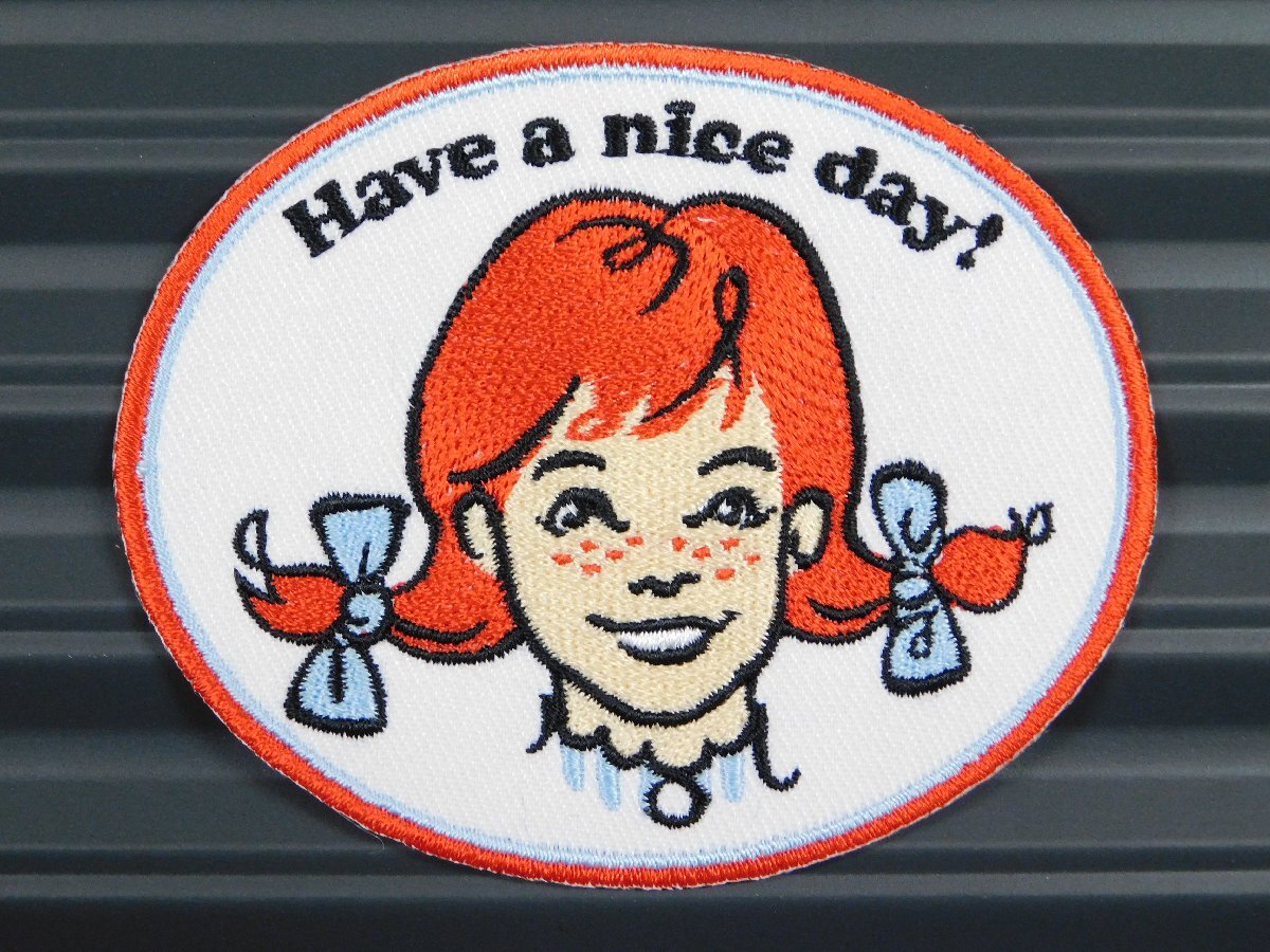 ◆送料\110◆【Wendy's・ウェンディーズ】※《アイロン刺繍ワッペン》 アメリカン雑貨 刺繍ワッペン アイロンワッペン拍卖