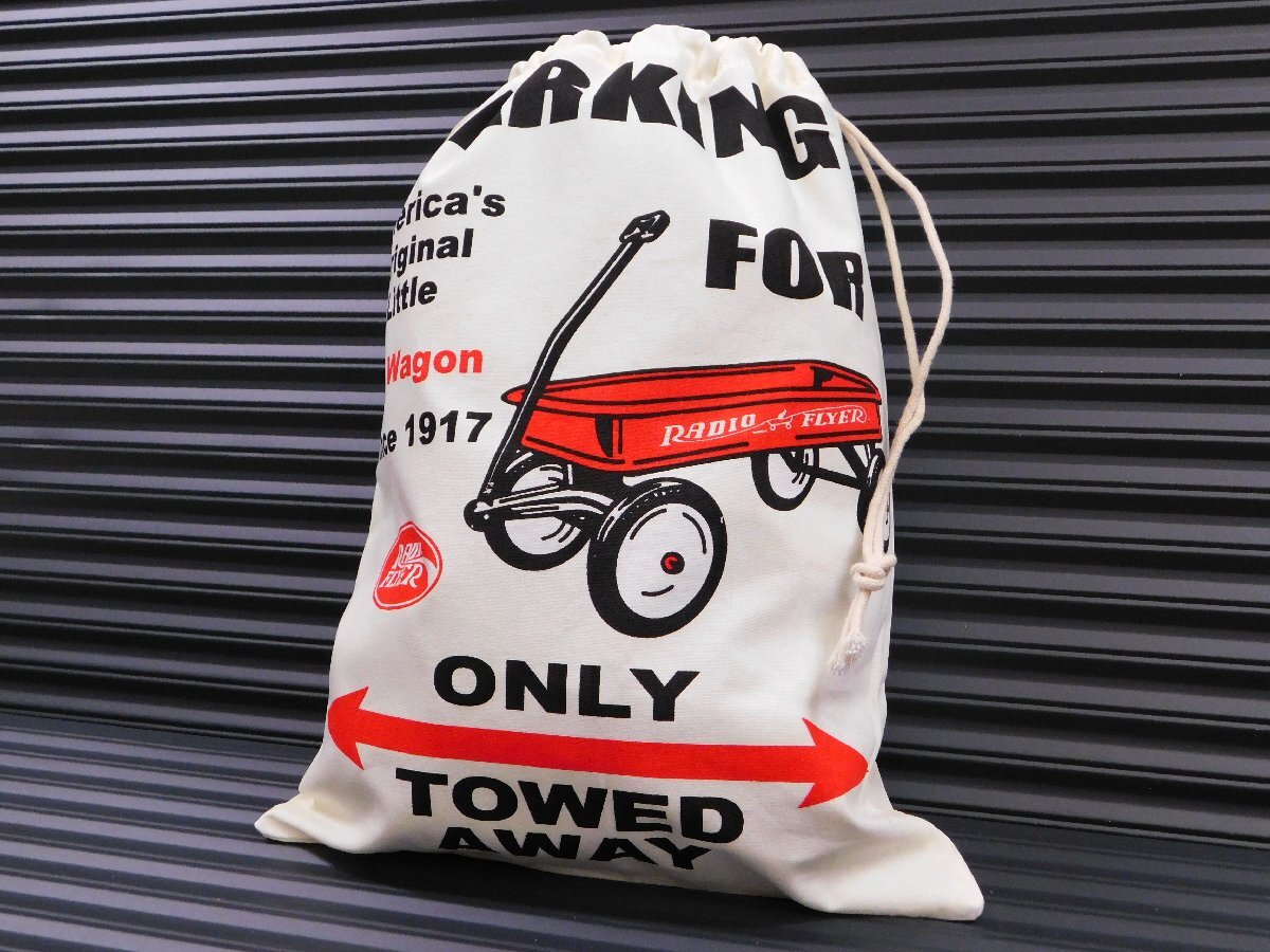 ◆送料\185◆【RADIO FLYER・ラジオフライヤー】※《アドバダイジング 巾着袋 /Lサイズ》 340×260mm シューズバッグ アメリカン雑貨拍卖