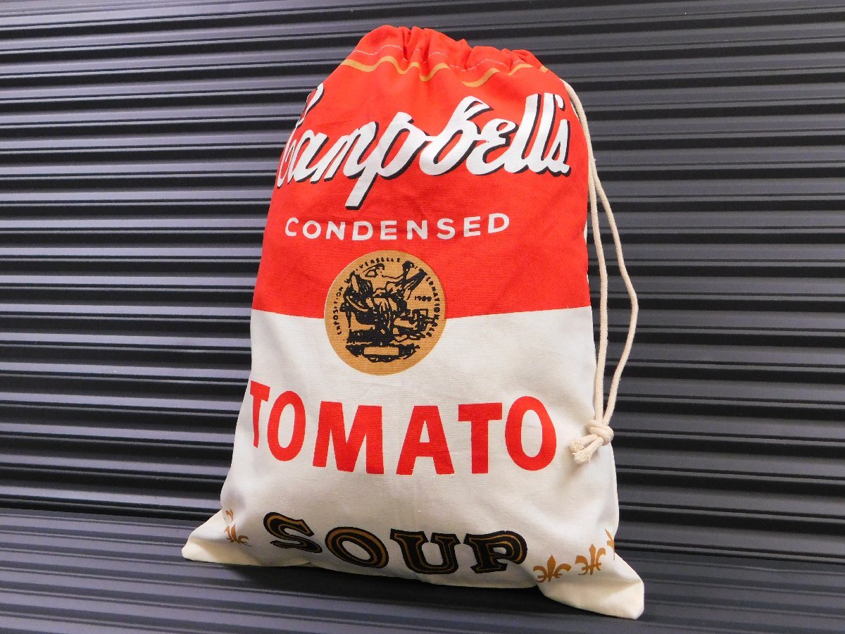 ◆送料\185◆【Campbell's Soup・キャンベル】※《アドバダイジング 巾着袋 /Lサイズ》 340×260mm シューズバッグ アメリカン雑貨拍卖