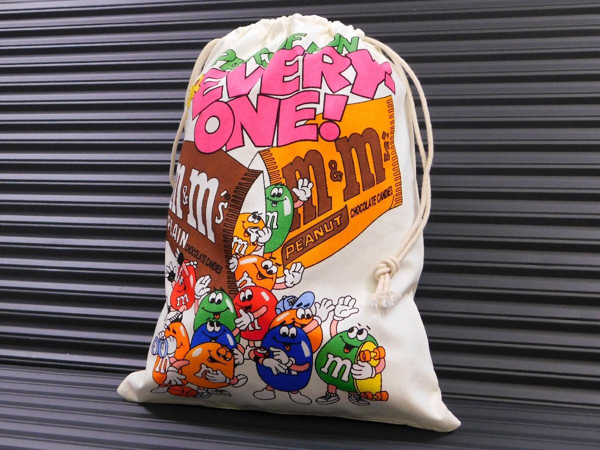 ◆送料\185◆【M&M's・エムアンドエムズ】※《アドバダイジング 巾着袋 /Lサイズ》 340×260mm シューズバッグ アメリカン雑貨拍卖