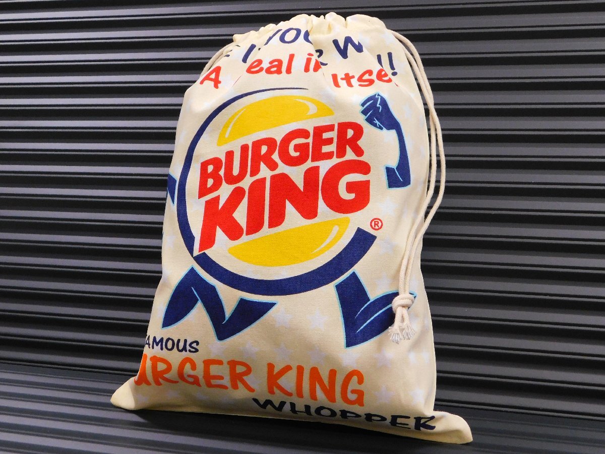 ◆送料\185◆【BURGER KING・バーガーキング】※《アドバダイジング 巾着袋 /Lサイズ》 340×260mm シューズバッグ アメリカン雑貨拍卖