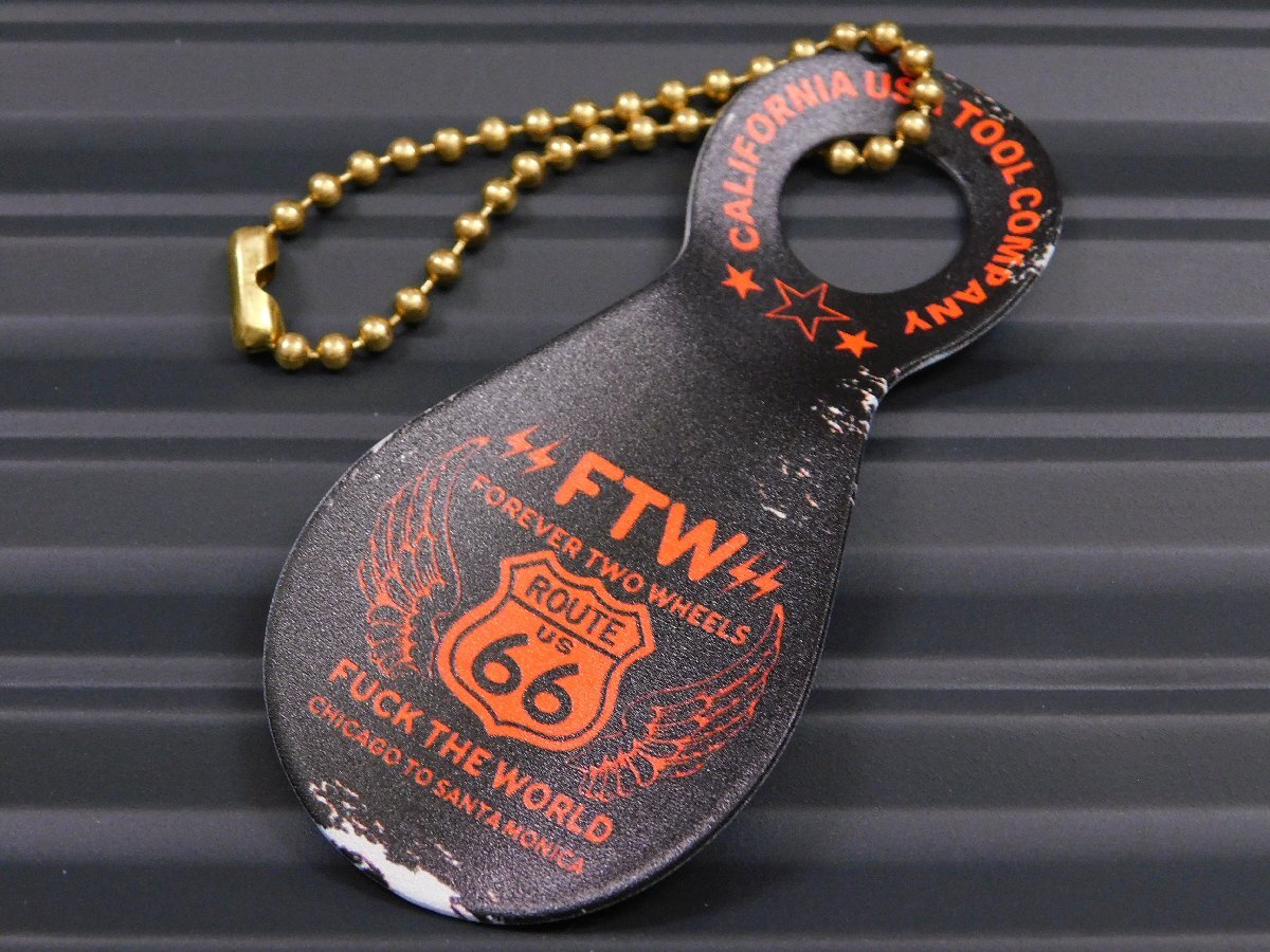 ◆送料\140◆【カラフル シューホーンキーホルダー】※《ROUTE66 / ブラック》 靴べら キーリング アメリカン拍卖