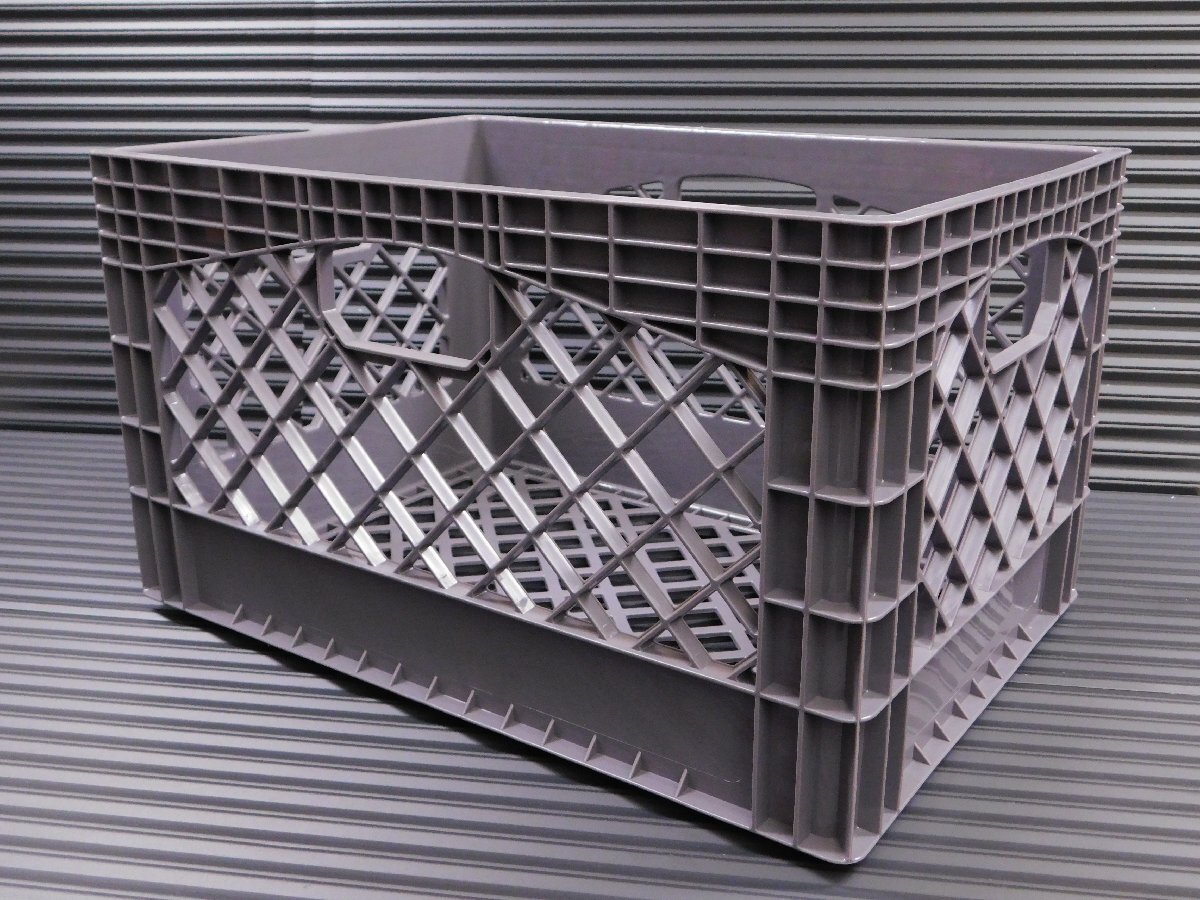 【ミルククレート / GRAY・グレー】※《AS MILK CRATE RECTANGLE》 アメリカン雑貨 インテリア収納 ドリンクケース コンテナ ボックス拍卖